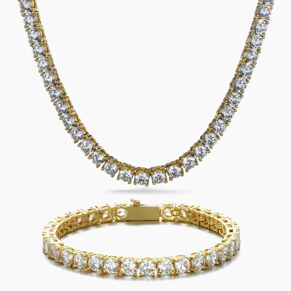 WOMENS 5MM TENNIS SET - GOLD