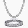 10MM CLUSTERED TENNIS SET - SILVER