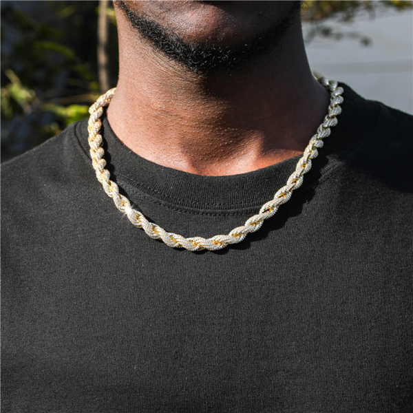 8MM ICED ROPE CHAIN - GOLD