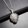 ICED LION HEAD PENDANT - SILVER