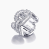 ICED MARINER BAGUETTE RING - SILVER