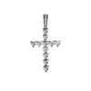 Classic heart cross pendant in silver with clear cubic zirconia stones on a white background.